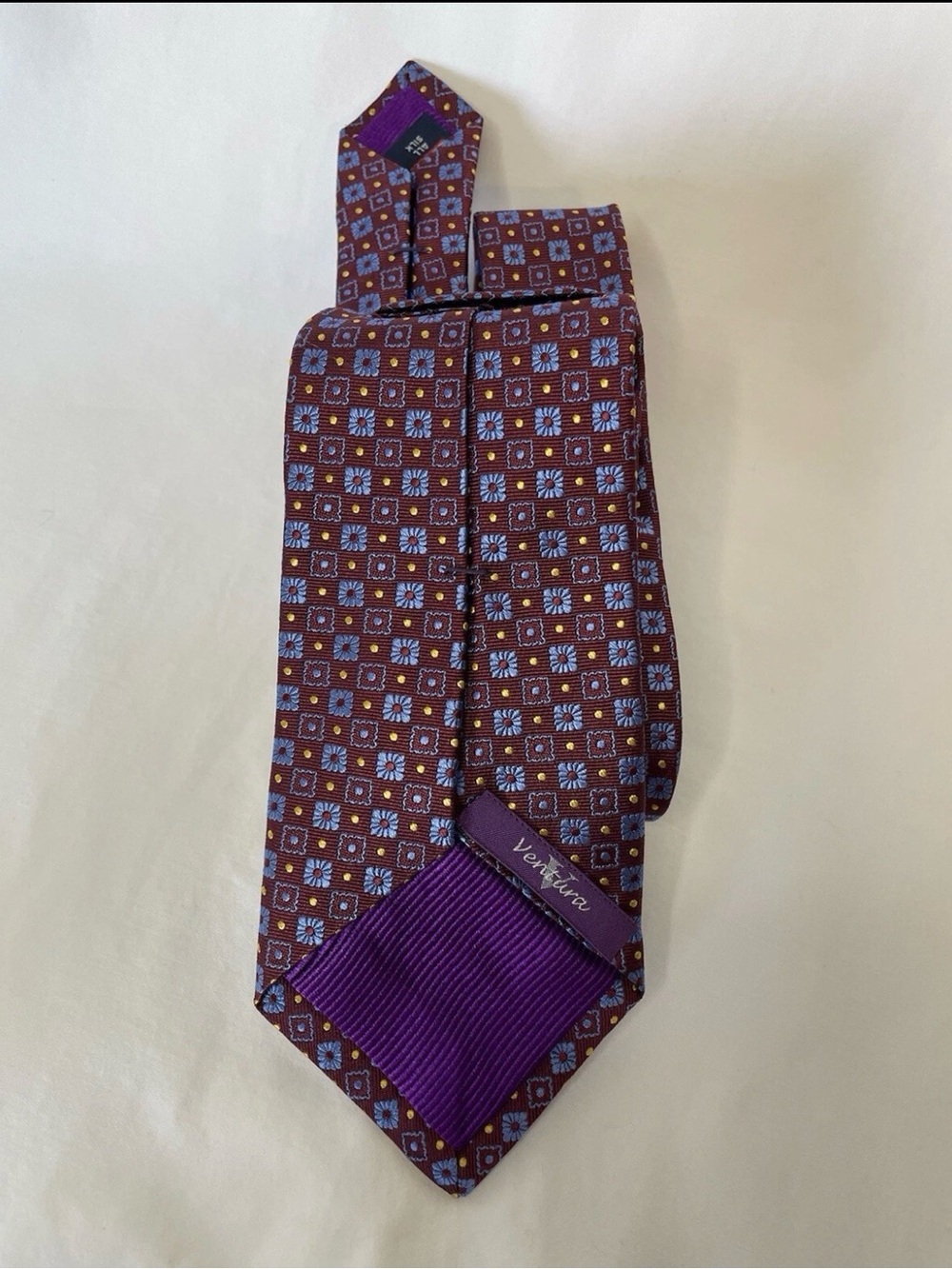 Ventura Purple & Light Blue Geometric Silk Tie